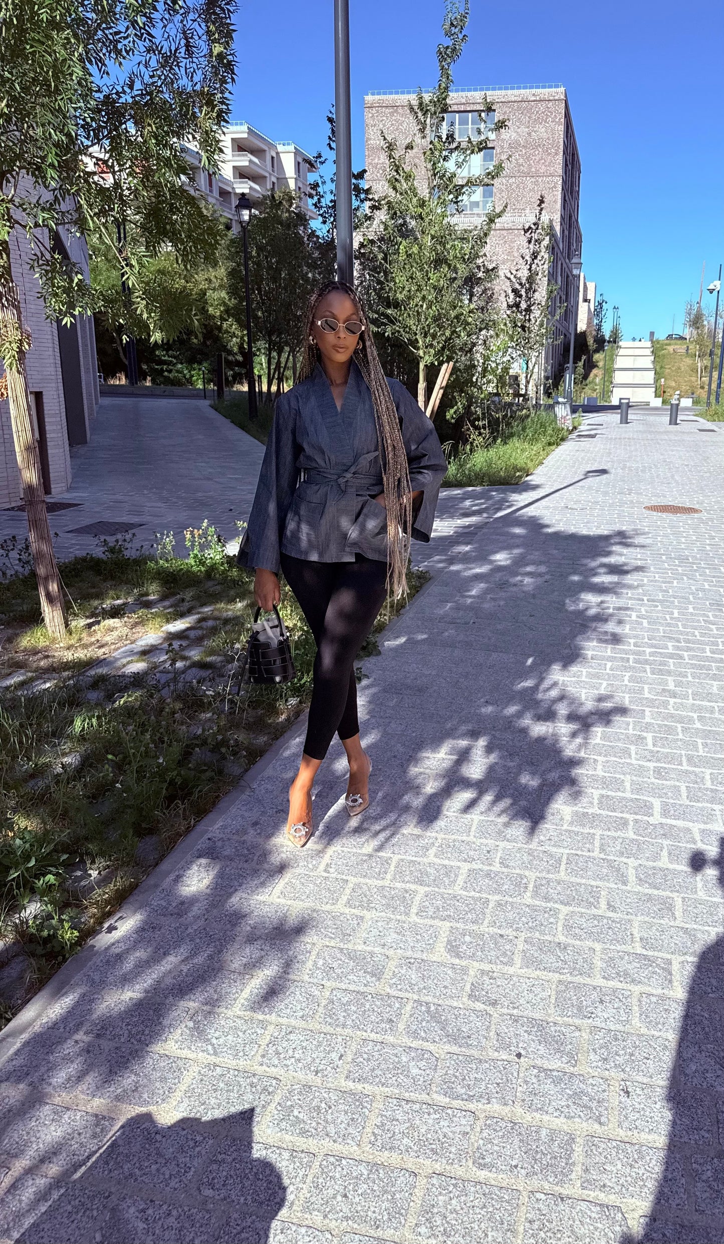 KIMONO EN JEAN COURT